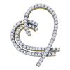 Image 1 : Diamond Heart Outline Pendant 3/4 Cttw 14kt Yellow Gold