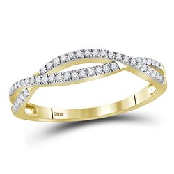 Diamond Crossover Woven Band Ring 1/5 Cttw 10kt Yellow Gold