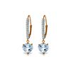 Genuine 3.55 ctw Aquamarine & Diamond Earrings 14KT Rose Gold - REF-66Y2F