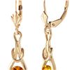 Genuine 1.30 ctw Citrine Earrings 14KT Yellow Gold - REF-49V3W