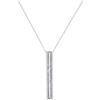Round Baguette Diamond Vertical Bar Pendant 1/2 Cttw 10kt White Gold