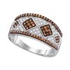 Round Brown Diamond Fashion Ring 1/2 Cttw 10kt White Gold