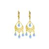 Genuine 6.75 ctw Blue Topaz Earrings 14KT Yellow Gold - REF-62H6X