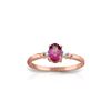 Genuine 0.46 ctw Pink Topaz & Diamond Ring 14KT Rose Gold - REF-27H3X