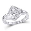 Diamond Bridal Wedding Engagement Ring Band Set 1/4 Cttw 14kt White Gold