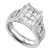 Diamond Bridal Wedding Engagement Ring Band Set 2.00 Cttw 14kt White Gold