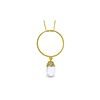Genuine 3 ctw White Topaz Necklace 14KT Yellow Gold - REF-24F4Z