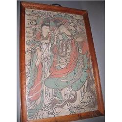 Chinese Pottery Figural Fresco - Early 