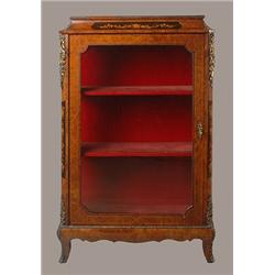 Victorian Inlaid Root Walnut Vitrine - 
