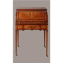 Victorian Inlaid Rosewood Cylinder Desk