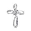 Image 1 : Diamond Rounded Cross Faith Pendant 1/4 Cttw 10kt White Gold