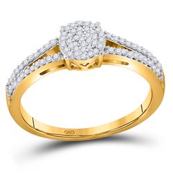 Diamond Split-shank Circle Cluster Ring 1/5 Cttw 10kt Yellow Gold