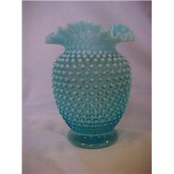 Blue Opalescent Fluted Vase