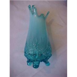 Blue Opalescent Glass Vase