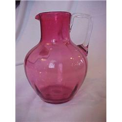 Cranberry Glass Pitcher