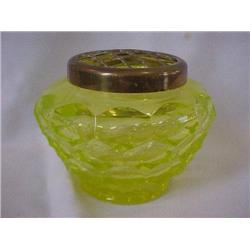 Vaseline Glass Rose Bowl