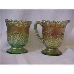 Carnival Glass Cream & Sugar