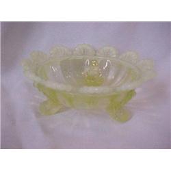 Vaseline Opalescent Glass Dish