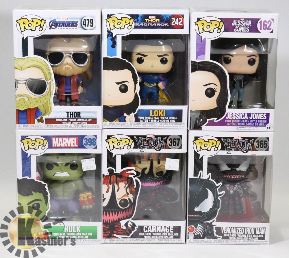 LOT OF 6 ASSORTED FUNKO POP VINYL FIGURES. - Kastner Auctions