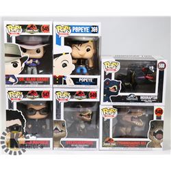 LOT OF 6 ASSORTED FUNKO POP VINYL FIGURES.
