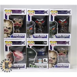 LOT OF 6 ASSORTED FUNKO POP VINYL FIGURES.