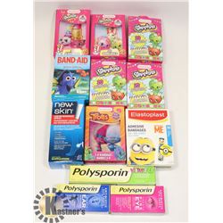 LOT OF ASSORTED BAND-AIDS.