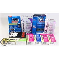 LOT OF ASORTED SKIN HEALING PRODUCT.