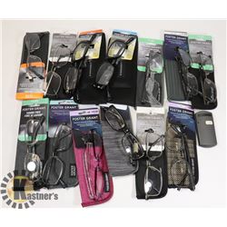 LOT OF ASSORTED READING GLASSES.