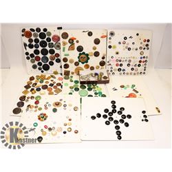 A LOT OF 10 VINTAGE BOARDS OF BUTTON