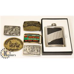 A LOT OF 5 BELT BUCKLES GOLD WING TOURING