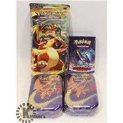 LOT OF POKÉMON THEME DECKS & COLLECTORS TINS WITH