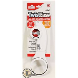 NEW 4 IN 1 TWIST EASE JAR, CAN, AND BOTTLE OPENER