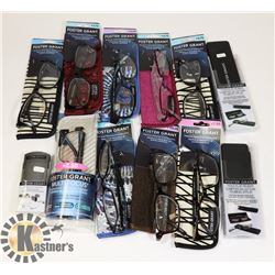 LOT OF ASSORTED READING GLASSES.