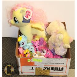 BOX W/COLLECTION OF PONIES INCLUDING