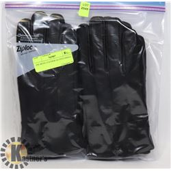 2PK MENS LEATHER GLOVES SMALL.
