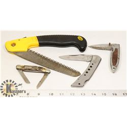 LOT OF 2 CAMPING-HUNTING POCKET KNIVES AND