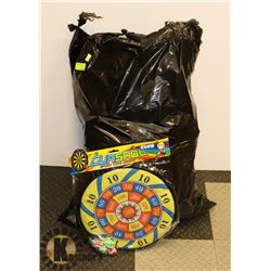 LOT OF GUN SHOT PAPER DART BOARDS.