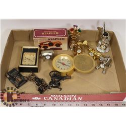 8 MINI CLOCKS WITH 3 THEMED COPPER PENCIL