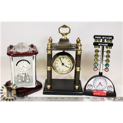 2 DESK CLOCKS - ONE IS BOMBAY & ONE DRAG RACING