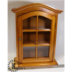 VINTAGE OLD WOOD MULTIPURPOSE CABINET WITH GLASS