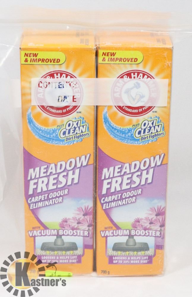 BAG OF 2 ARM & HAMMER CARPET CLEANER.