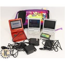 3 GAME BOY ADVANCED SP COMES WITH CHARGERS,