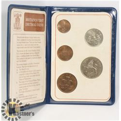 BRITAIN'S FIRST DECIMAL COINS PRESENTATION SET.