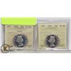 Image 1 : LOT OF 2 CANADA 1962 50 CENT COINS GRADED BY ICCS