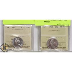 LOT OF 2  CANADA 25 CENT COINS ICCS GRADED
