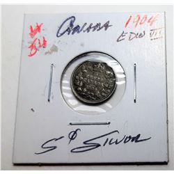 17)  CANADIAN 1904 KING EDWARD VII 5 CENT