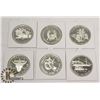 Image 1 : LOT OF 6 SILVER CANADA $1 DOLLAR COINS