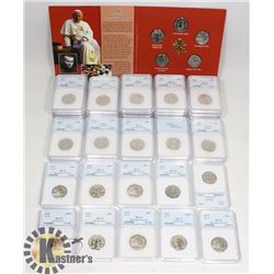 LOT OF ASSORTED NNC CERTIFIED SILVER COINS FROM