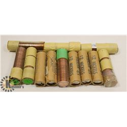 BOX OF ASSORTED ROLLED COINS