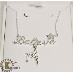 TINKERBELL .925 SILVER BELIEVE NECKLACE